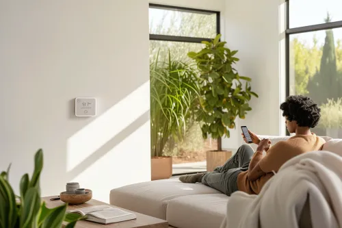 Thermostat intelligent connecté permettant de réguler la température de votre domicile via smartphone